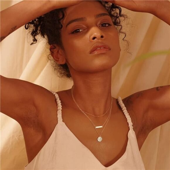 Fettero Pendant Necklace Gold Choker Layered Coin Open Karma Circle - Picture 2 of 6